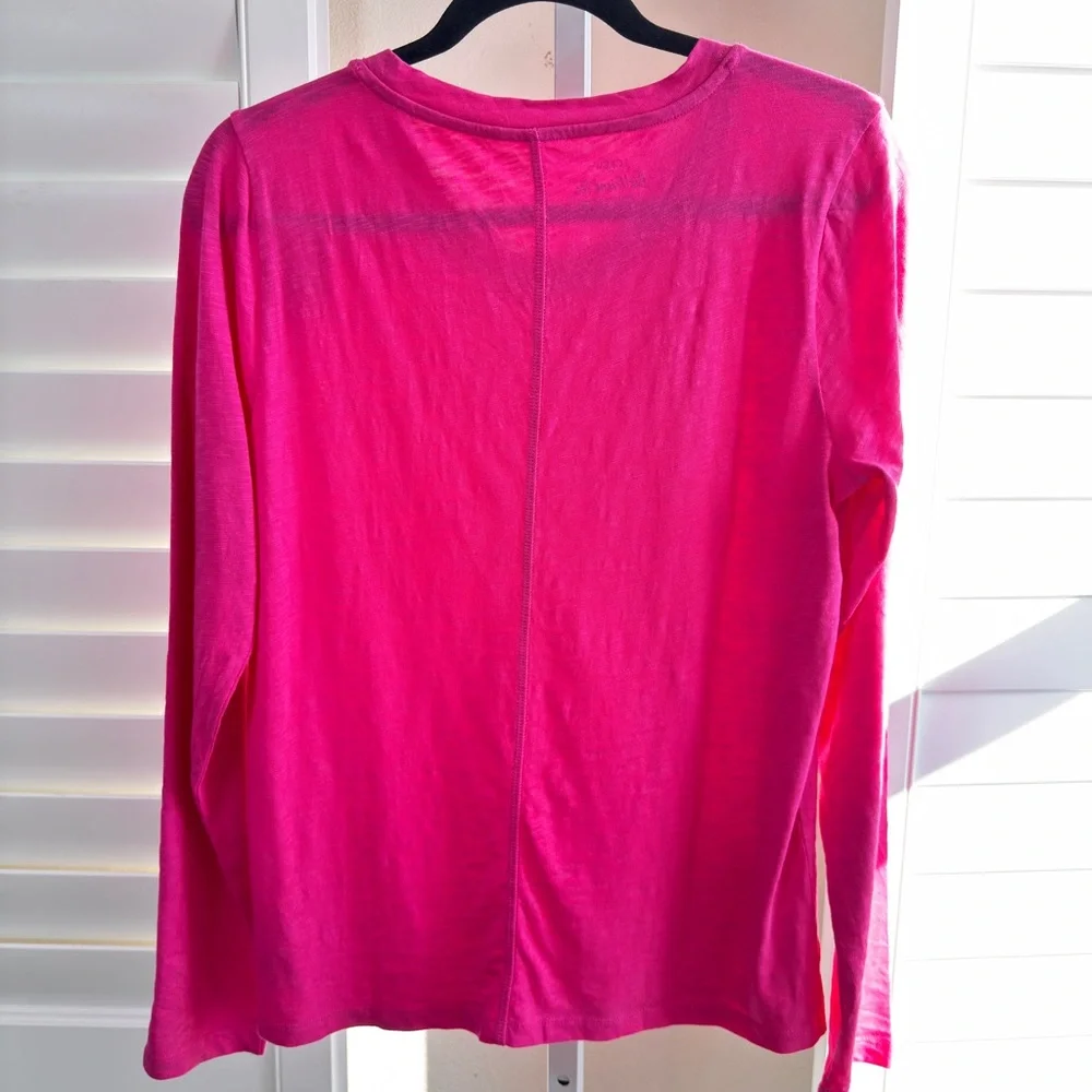 J. Crew Vibrant Pink Long Sleeve Tee. Size M